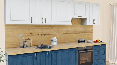 Кухня на заказ Белое дерево - Дуб адриатика Квадро